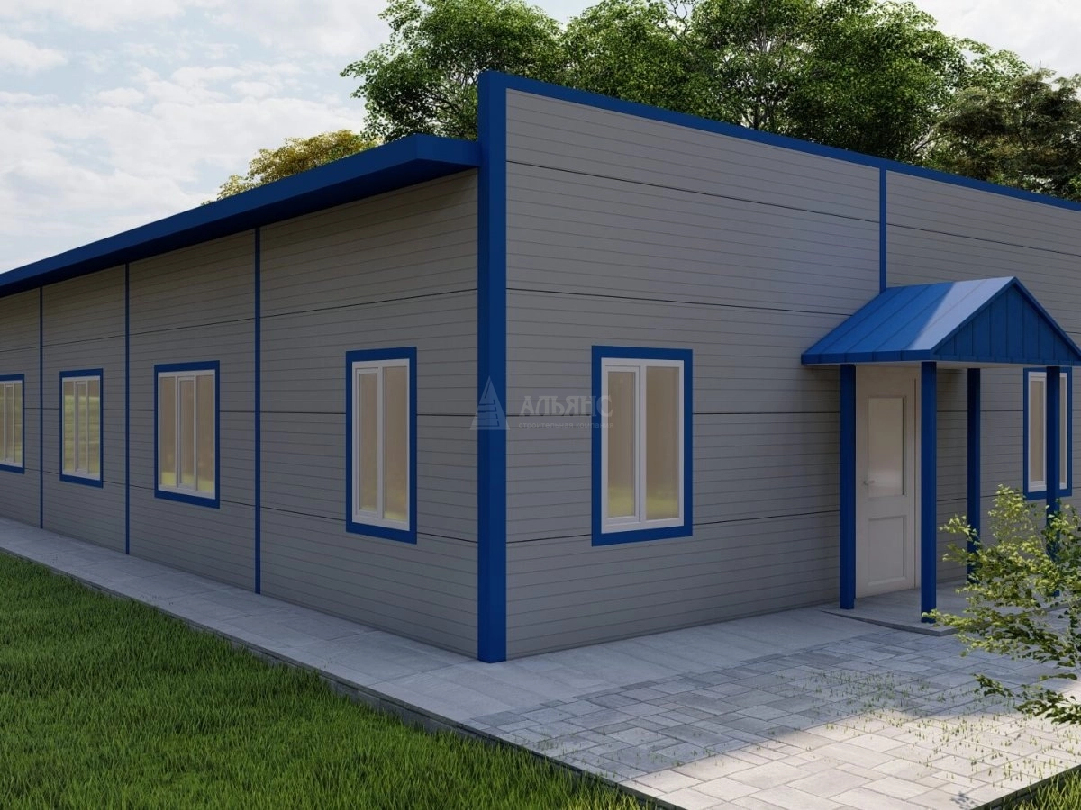 3D визуализация Проект гостиницы из сэндвич-панелей - фото 4