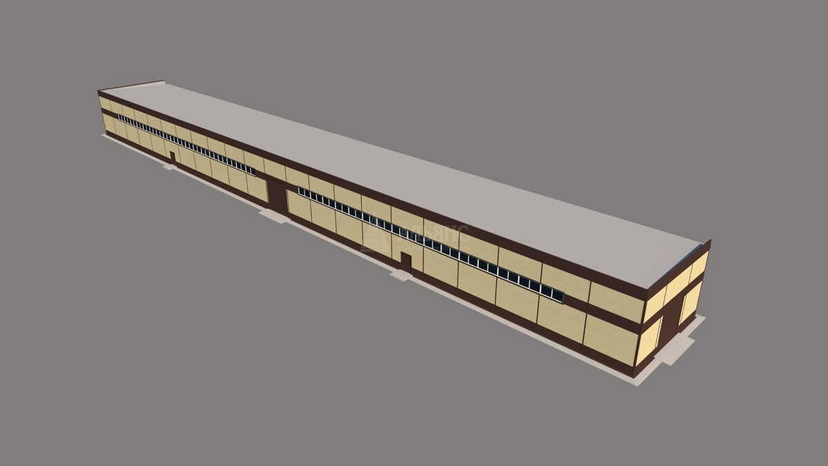 3D визуализация Производственное здание из сэндвич-панелей - фото 6