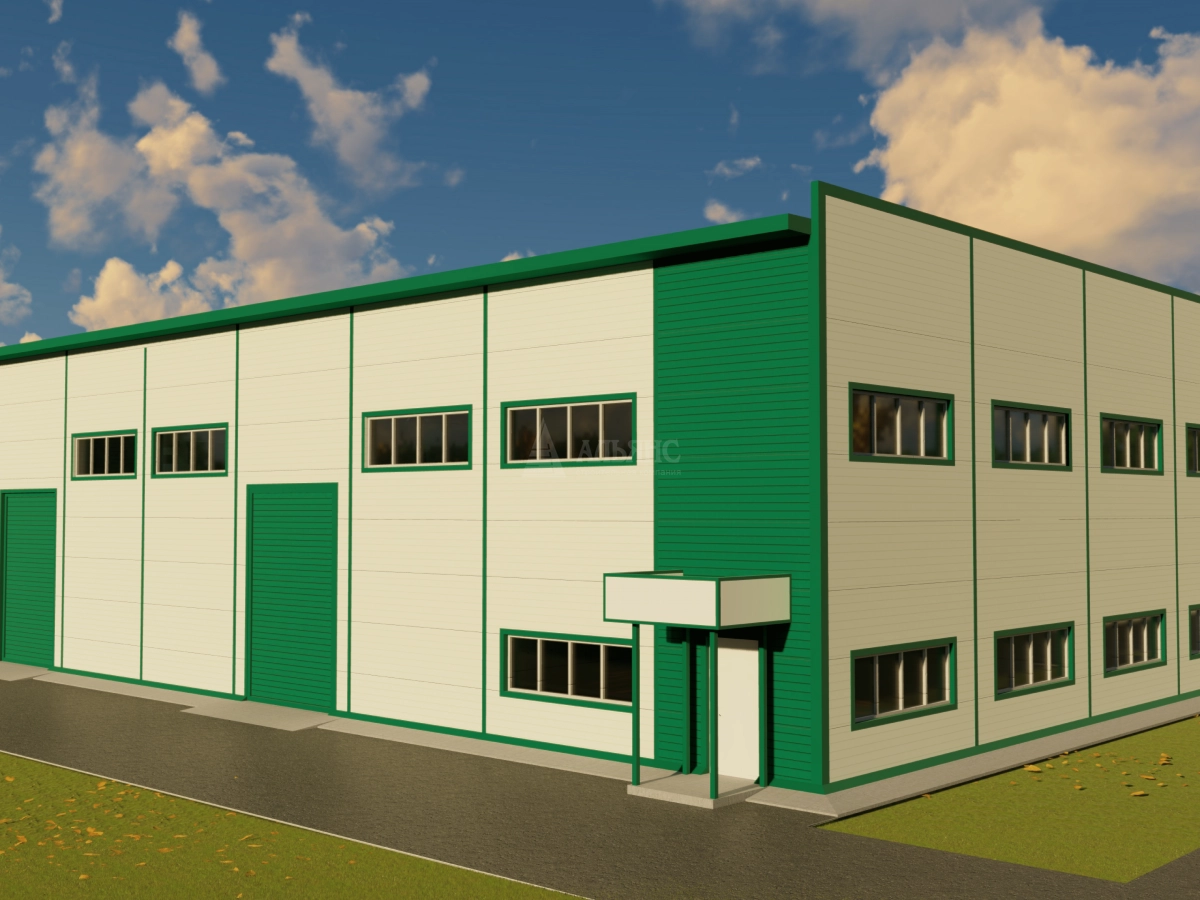 3D визуализация Цех из сэндвич-панелей - фото 4